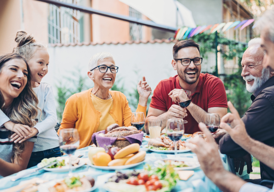 group dinner people laughing Best Favorite Things Questions